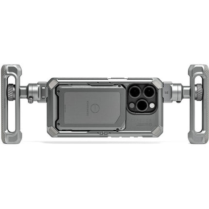 Tilta Khronos Kit Ligero para iPhone 15 Pro Estuche y Mango Ajustable Titanio Blanco