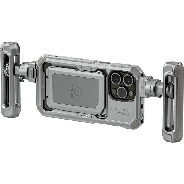 Tilta Khronos Kit Ligero para iPhone 15 Pro Max Estuche y Asa Ajustable Titanium White
