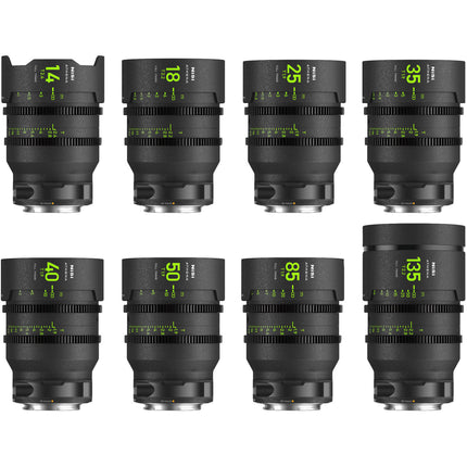 NiSi ATHENA PRIME T2.4/1.9 Kit de Lentes Full-Frame 8 Piezas Canon RF con Montura para Filtros