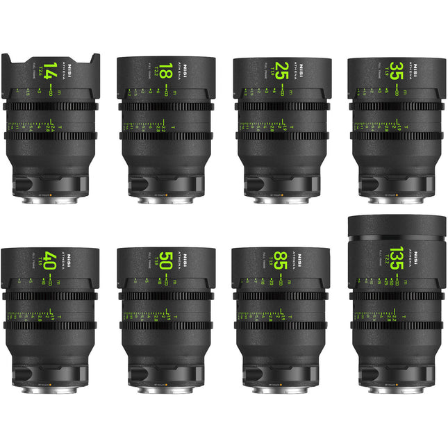 NiSi ATHENA PRIME T2.4/1.9 Kit de Lentes Full-Frame 8 Piezas Canon RF con Montura para Filtros