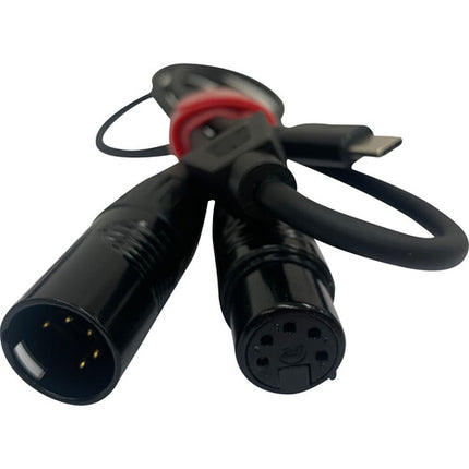 iFootage 5-Pin DMX a USB-C Cable Y con conectores XLR macho y hembra