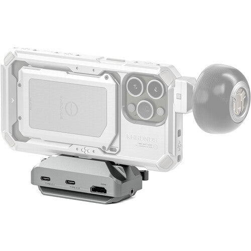 Tilta Khronos Hub USB-C con ARCA Quick Release HDMI y audio 3.5mm Titanium White