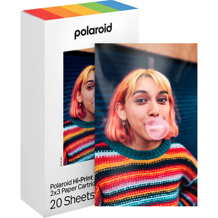 Polaroid Hi-Print Cartucho 20 Hojas Papel Fotográfico 2 x 3" Mate Adhesivo