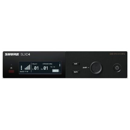 Shure SLXD14/UL4B Sistema Micrófono Lavalier Cardioide Inalámbrico Digital 32 Canales 330 Pies de Alcance