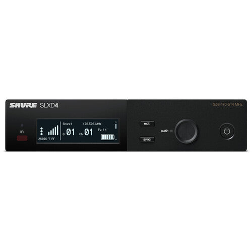 Shure SLXD14/UL4B Sistema Micrófono Lavalier Cardioide Inalámbrico Digital 32 Canales 330 Pies de Alcance