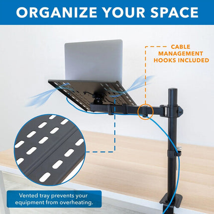 Mount-It! MI-7352LT Soporte para Laptop con Bandeja de Refrigeración hasta 17" y 17.6 lb