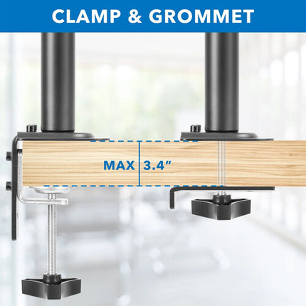 Mount-It! MI-7352LTMN Soporte de Escritorio para Laptop de 17 y Monitor de 32 Pulgadas con Bandeja de Enfriamiento