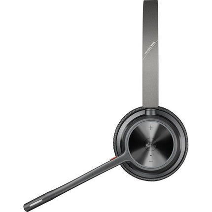 Poly Voyager 4320 Auricular Bluetooth Estéreo con Dongle USB-A 24h Batería Bluetooth 5.2 Estuche de Viaje Cable de Carga