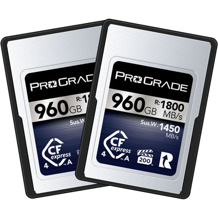 ProGrade Digital 960GB CFexpress 4.0 Tipo A Iridium Tarjeta de Memoria 2-Pack 1800MBs Lectura 1700MBs Escritura