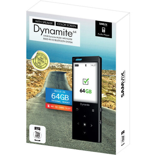 Samvix Dynamite Reproductor MP3 Deportivo 64GB Pantalla 1.8 Pulgadas Bluetooth