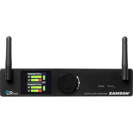 Samson Concert XD2 Sistema de Micrófono Inalámbrico de Mano Doble de 1.9 GHz con Capsule Q8 y Rackmount