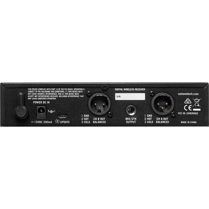 Samson Concert XD2 Sistema de Micrófono Inalámbrico de Mano Doble de 1.9 GHz con Capsule Q8 y Rackmount
