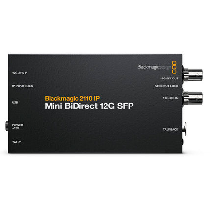 Blackmagic Design 2110 IP Mini BiDirect 12G Convertidor SFP 12G-SDI UHD 4K PoE 10G Ethernet