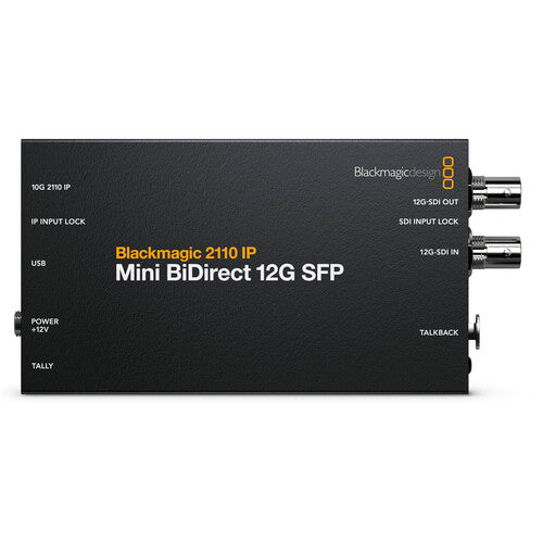 Blackmagic Design 2110 IP Mini BiDirect 12G Convertidor SFP 12G-SDI UHD 4K PoE 10G Ethernet