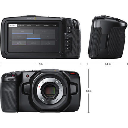 Blackmagic Design Pocket Cinema Camera 4K Kit con Sensor HDR 4/3 y Dos Baterías LP-E6N