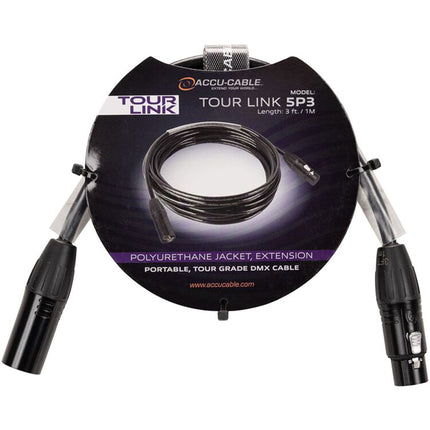 ADJ Tour Link 5P3 Cable DMX Profesional 5 Pines 3 Pies con Correa