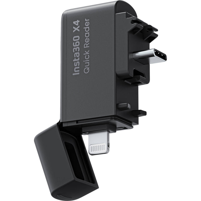 Insta360 Quick Reader para X4 con conectores USB-C y Lightning y soporte microSD