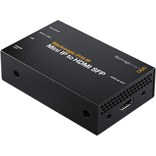 Blackmagic Design 2110 Mini Convertidor IP a HDMI SFP 2160p60 10G Fibra óptica