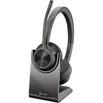 Poly Voyager 4320 Auriculares Bluetooth Estéreo con Dongle USB-A y Soporte de Carga hasta 24 Horas Tiempo de Conversación