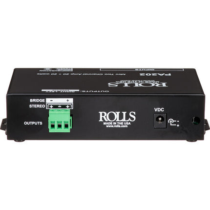 Rolls PA202 Amplificador Estéreo Mini Clase D 20W Compacto USA