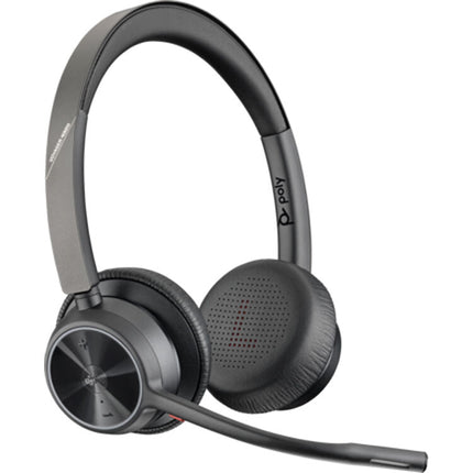 Poly Voyager 4320 Auriculares Bluetooth Estéreo con Dongle USB-A 24 Horas de Uso Estuche de Viaje