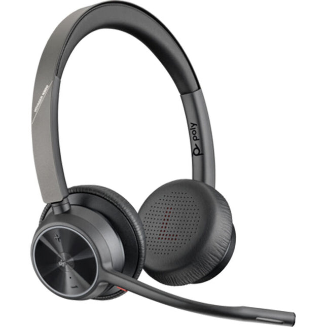 Poly Voyager 4320 Auriculares Bluetooth Estéreo con Dongle USB-A 24 Horas de Uso Estuche de Viaje