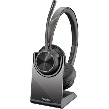 Poly Voyager 4320 Auriculares Bluetooth con Dongle USB-A y Base Carga 24H Talk Time