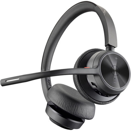 Poly Voyager 4320 Auriculares Bluetooth con Dongle USB-A y Base Carga 24H Talk Time