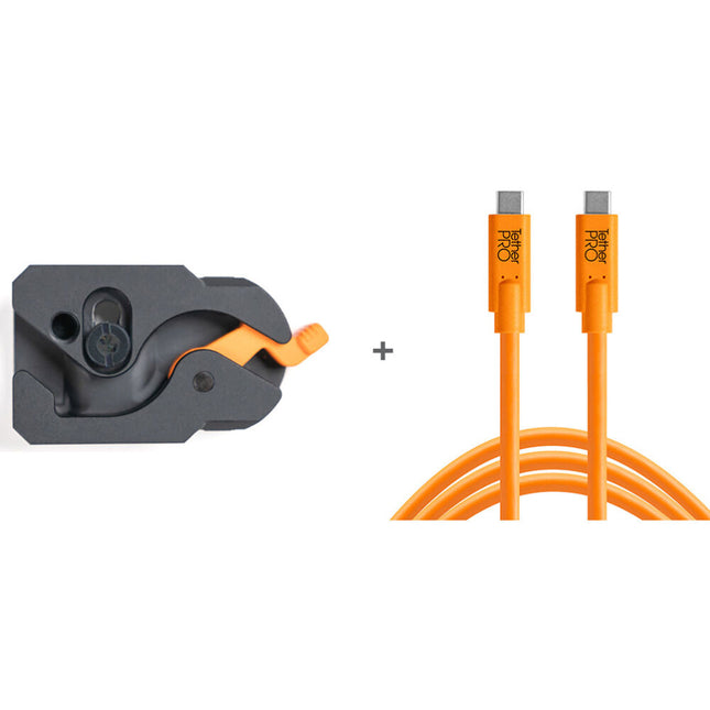 Tether Tools TetherGuard Placa Arca y Cable USB-C 15 pies Naranja