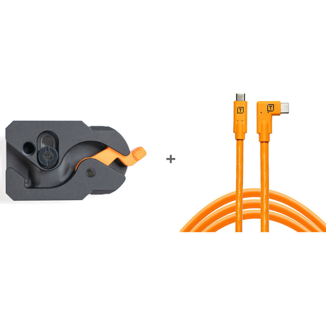 Tether Tools TetherGuard Kit Placa Arca 1/4" y Cable USB-C 15 pies alta visibilidad