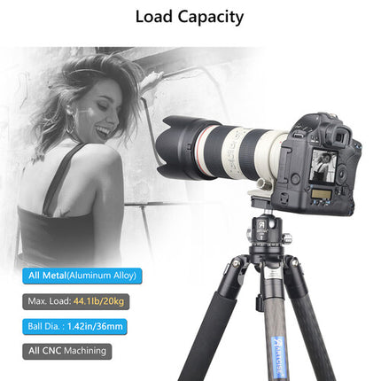 ARTCISE LB36 Cabezal de Bola Bajo Perfil Capacidad 44 lb Altura 3.15" con Funda