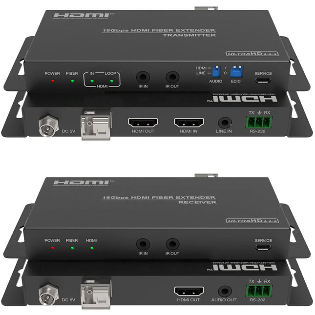 DVDO 4K60 Extensor HDMI 6.2 Millas sobre Fibra Óptica TX/RX con HDMI 2.0b y Soporte HDR