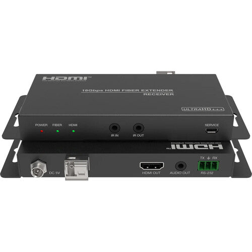 DVDO 4K60 Extensor HDMI 6.2 Millas sobre Fibra Óptica TX/RX con HDMI 2.0b y Soporte HDR