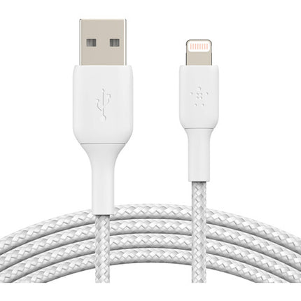 Belkin BoostCharge Cable Lightning a USB-A 1 Metro Nylon Trenzado Blanco