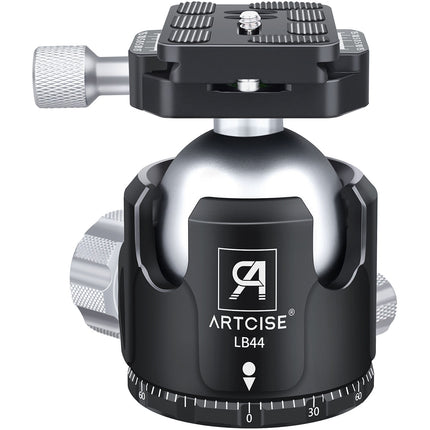 ARTCISE LB44 Cabeza de Bola de Perfil Bajo Capacidad 55 lb Altura 3.5" con Estuche