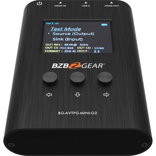 BZBGEAR HDMI 2.1 Probador de Señal Portátil 8K60 48 Gb/s USB-C