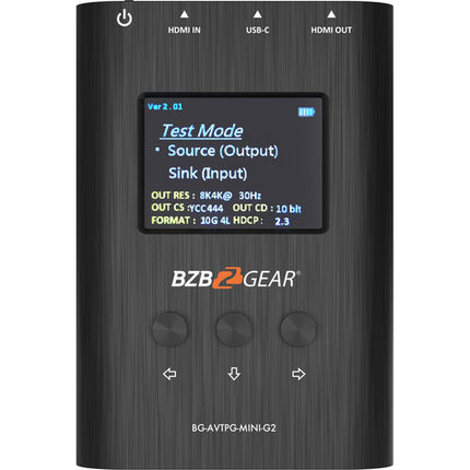 BZBGEAR HDMI 2.1 Probador de Señal Portátil 8K60 48 Gb/s USB-C