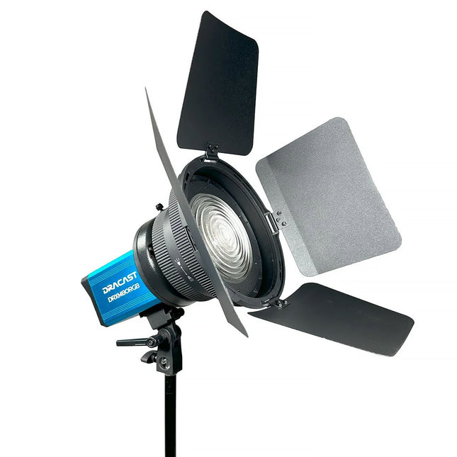 Dracast Fresnel Lens para X Series M80 LED Monolights Lente Ajustable 15-45° con Barndoors y Grid