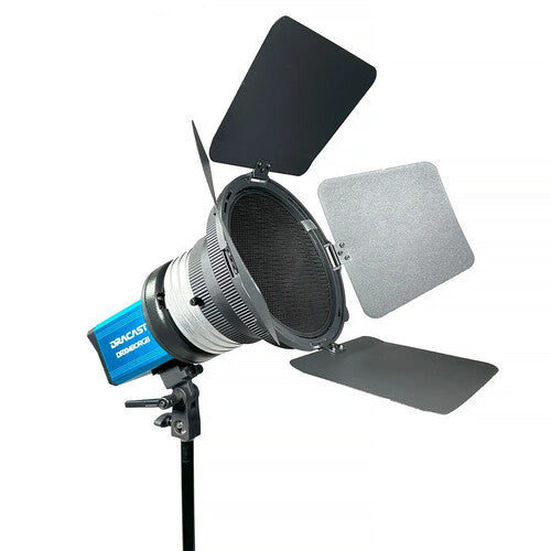 Dracast Fresnel Lens para X Series M80 LED Monolights Lente Ajustable 15-45° con Barndoors y Grid