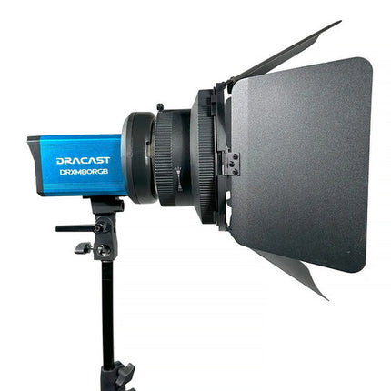 Dracast Fresnel Lens para X Series M80 LED Monolights Lente Ajustable 15-45° con Barndoors y Grid