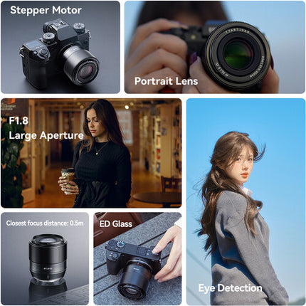 TTArtisan AF 56mm f/1.8 Objetivo para Sony E con motor AF y diafragma de 9 hojas