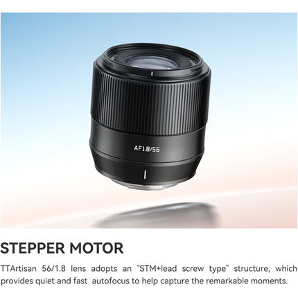 TTArtisan AF 56mm f/1.8 Objetivo para Sony E con motor AF y diafragma de 9 hojas