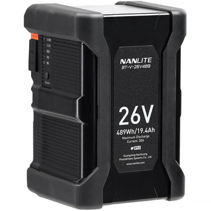 Nanlite Batería V-Mount 26V 489Wh para Forza 500 II y 720 con D-Tap y Resistencia IP54