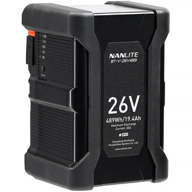 Nanlite Batería V-Mount 26V 489Wh para Forza 500 II y 720 con D-Tap y Resistencia IP54