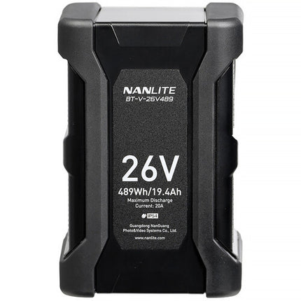 Nanlite Batería V-Mount 26V 489Wh para Forza 500 II y 720 con D-Tap y Resistencia IP54