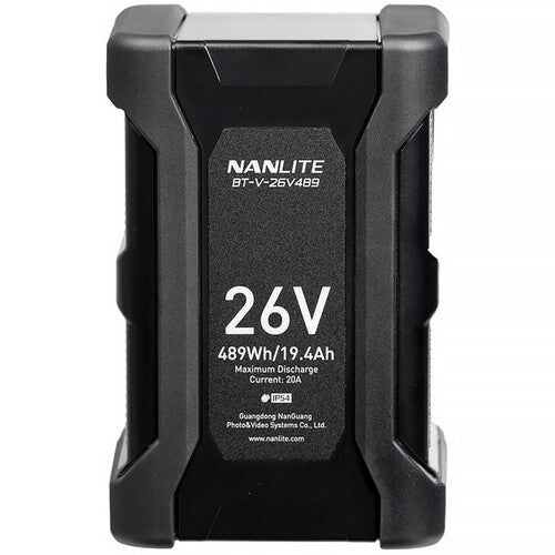 Nanlite Batería V-Mount 26V 489Wh para Forza 500 II y 720 con D-Tap y Resistencia IP54