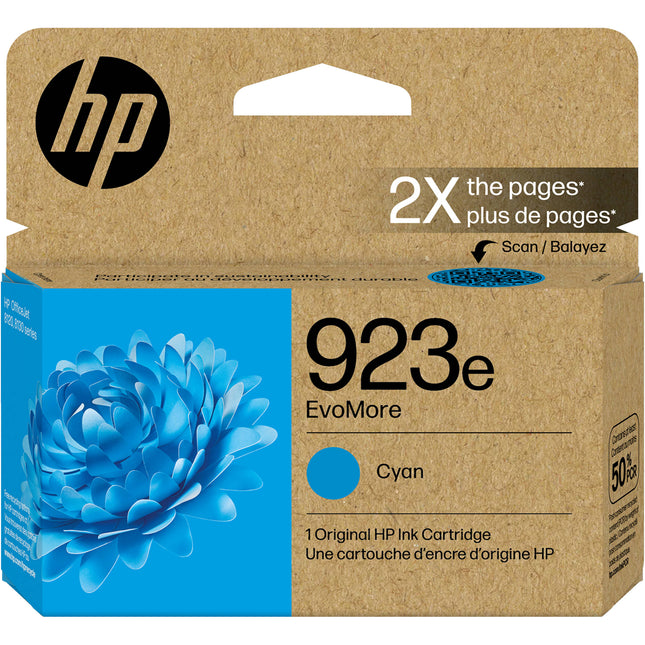 Cartucho de tinta original HP 923e EvoMore cian para impresoras HP OfficeJet Pro 8125e 8135e 8139e