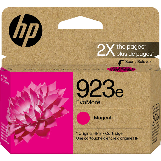 Cartucho de tinta original HP 923e EvoMore Magenta para impresoras OfficeJet Pro 8125e 8135e 8139e
