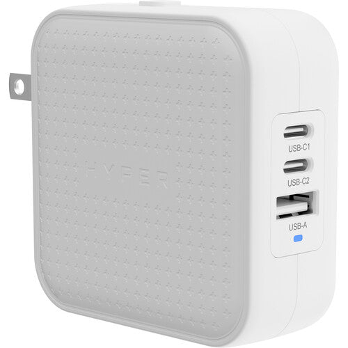 HYPER HyperJuice Cargador de pared 70W 3 puertos USB GaN blanco con adaptadores EU UK ANZ