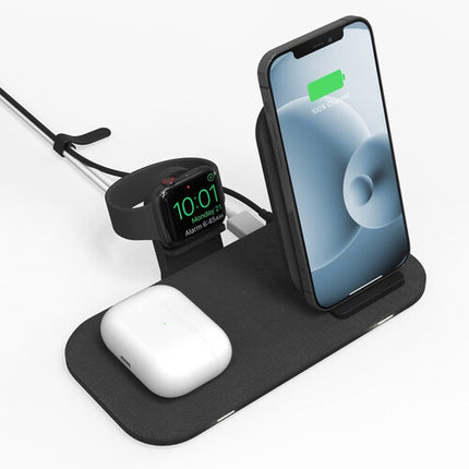 mophie 15W Soporte de Carga Inalámbrica Negro con 2 Puestos y Adaptador 5'